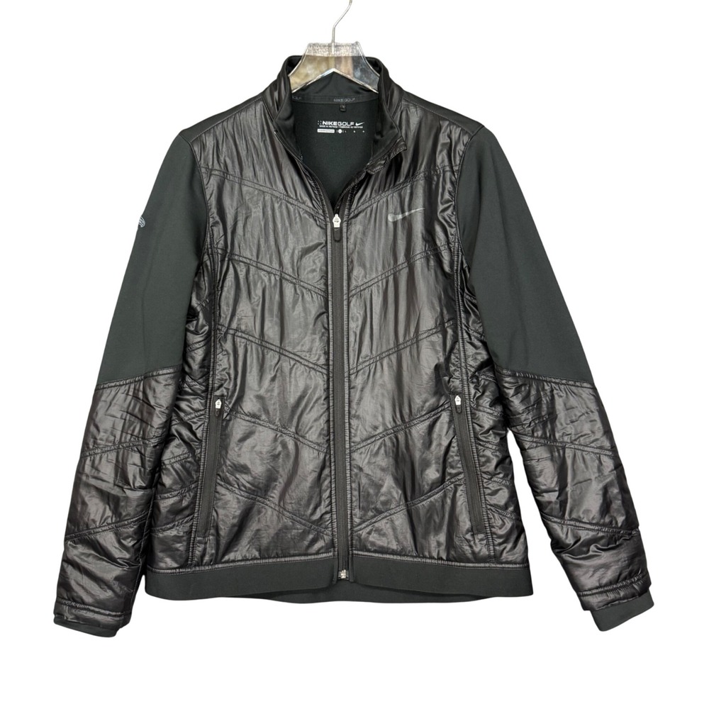 Nike Golf Jacket Mens Large Black Atlanta Falcons‎ Full Zip Quilted Stretch